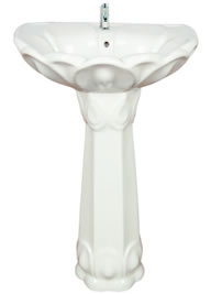 Lotus Set 22" x 17" Wash Basin with Pedestal